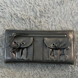 Nordstrom Metallic Silver genuine leather wallet